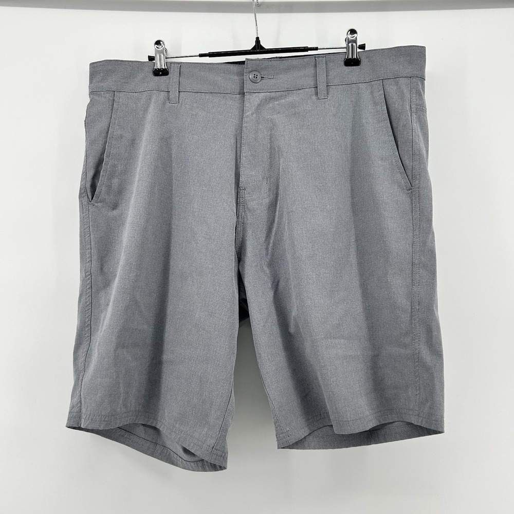 Burnside Hybrid Shorts Mens 36 Gray‎ Stretch Chino Board Golf Casual Beach
